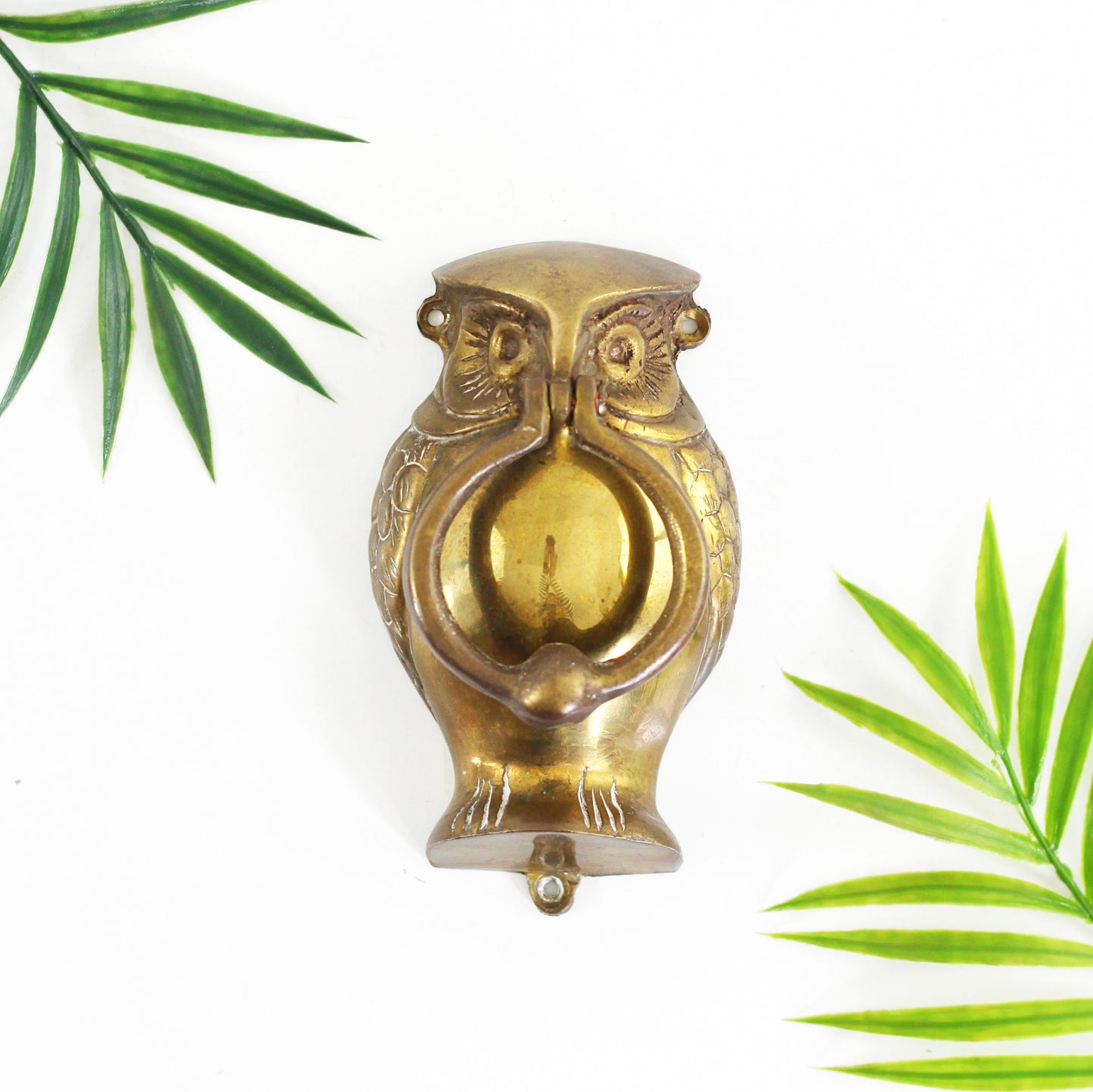 SOLD - Vintage Brass Owl Door Knocker