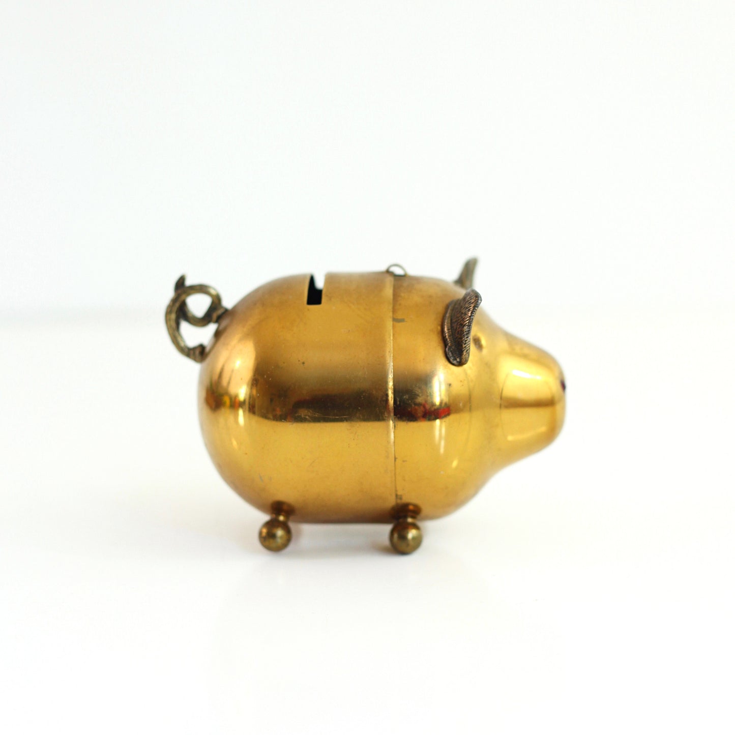 SOLD - Vintage Brass Piggy Bank