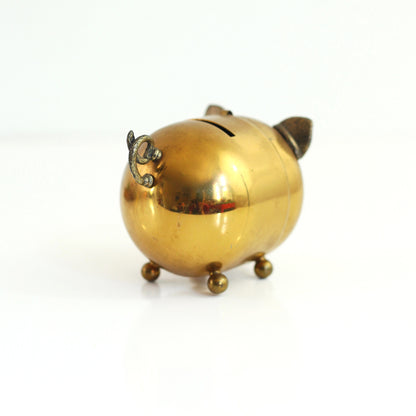 SOLD - Vintage Brass Piggy Bank