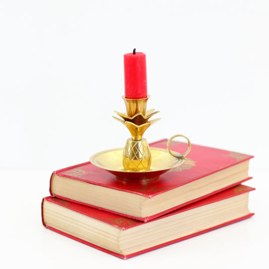 SOLD - Vintage Brass Pineapple Candlestick