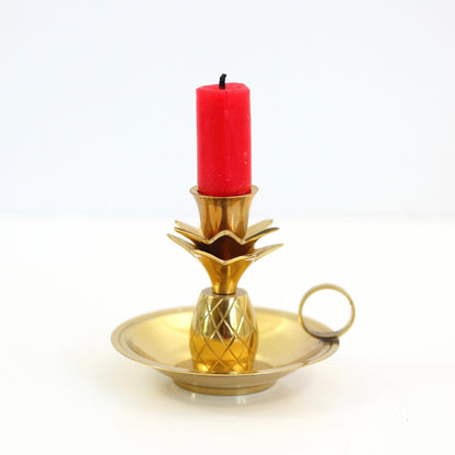 SOLD - Vintage Brass Pineapple Candlestick
