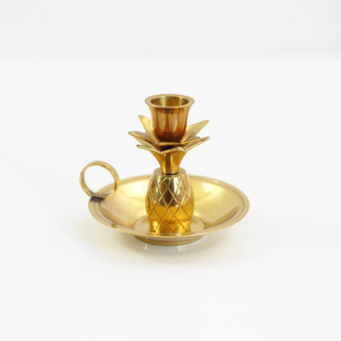 SOLD - Vintage Brass Pineapple Candlestick