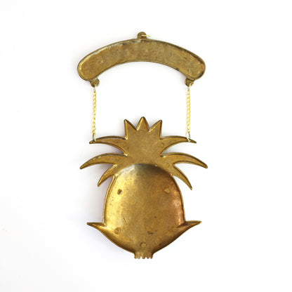 SOLD - Vintage Brass Pineapple Welcome Sign