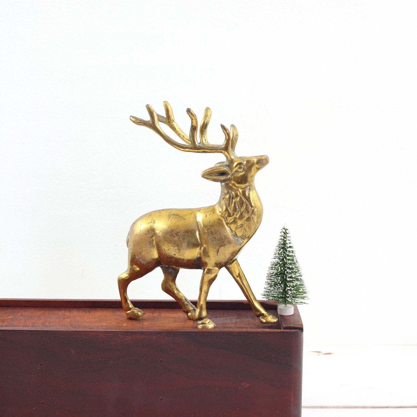 SOLD - Mid Century Modern Brass Reindeer