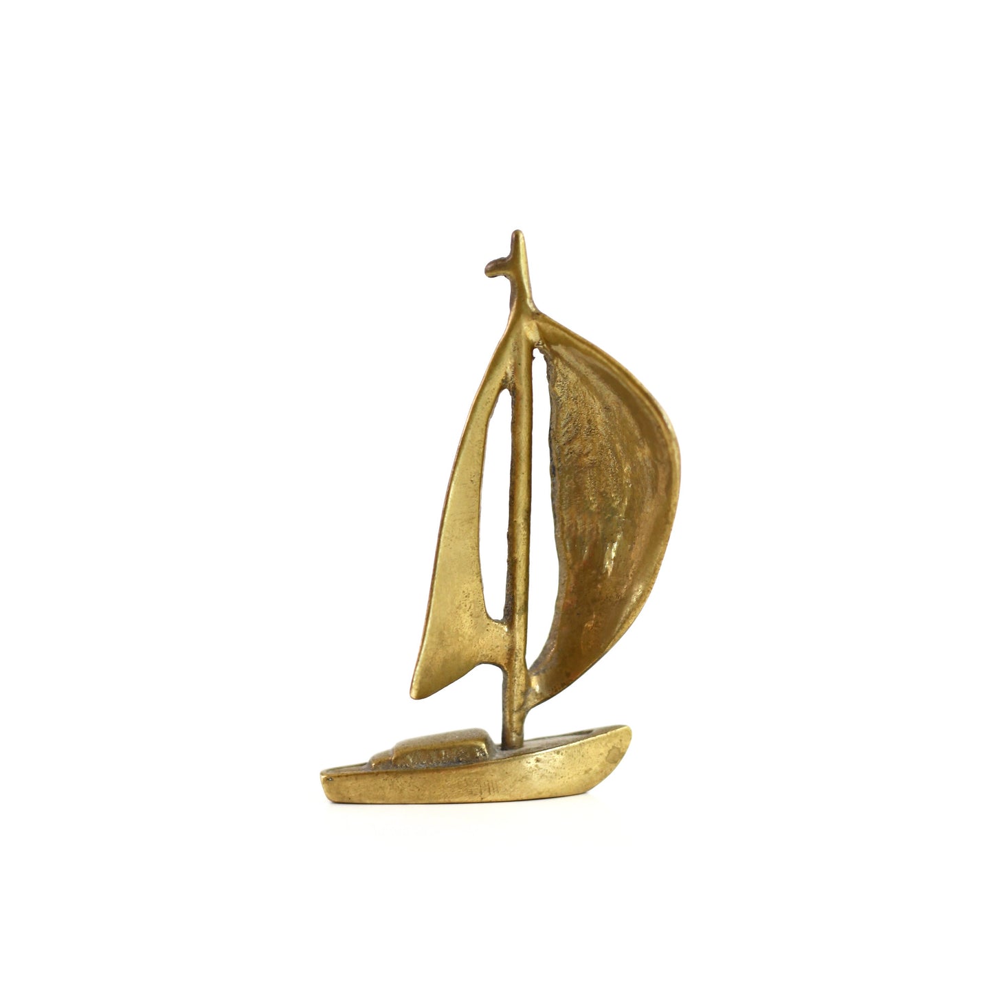 SOLD - Vintage Brass Sailboat Figurine