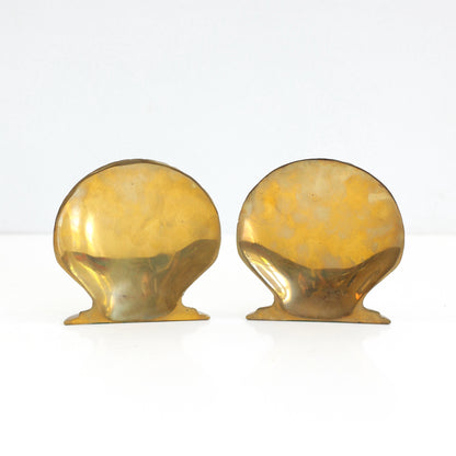 SOLD - Vintage Brass Sea Shell Bookends