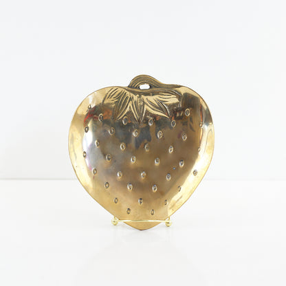 SOLD - Vintage Solid Brass Strawberry Dish