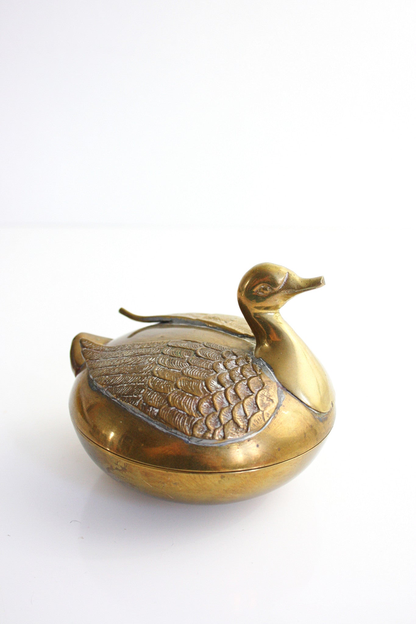 SOLD - Mid Century Brass Swan Trinket Dish