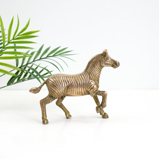SOLD - Rare Vintage Solid Brass Zebra