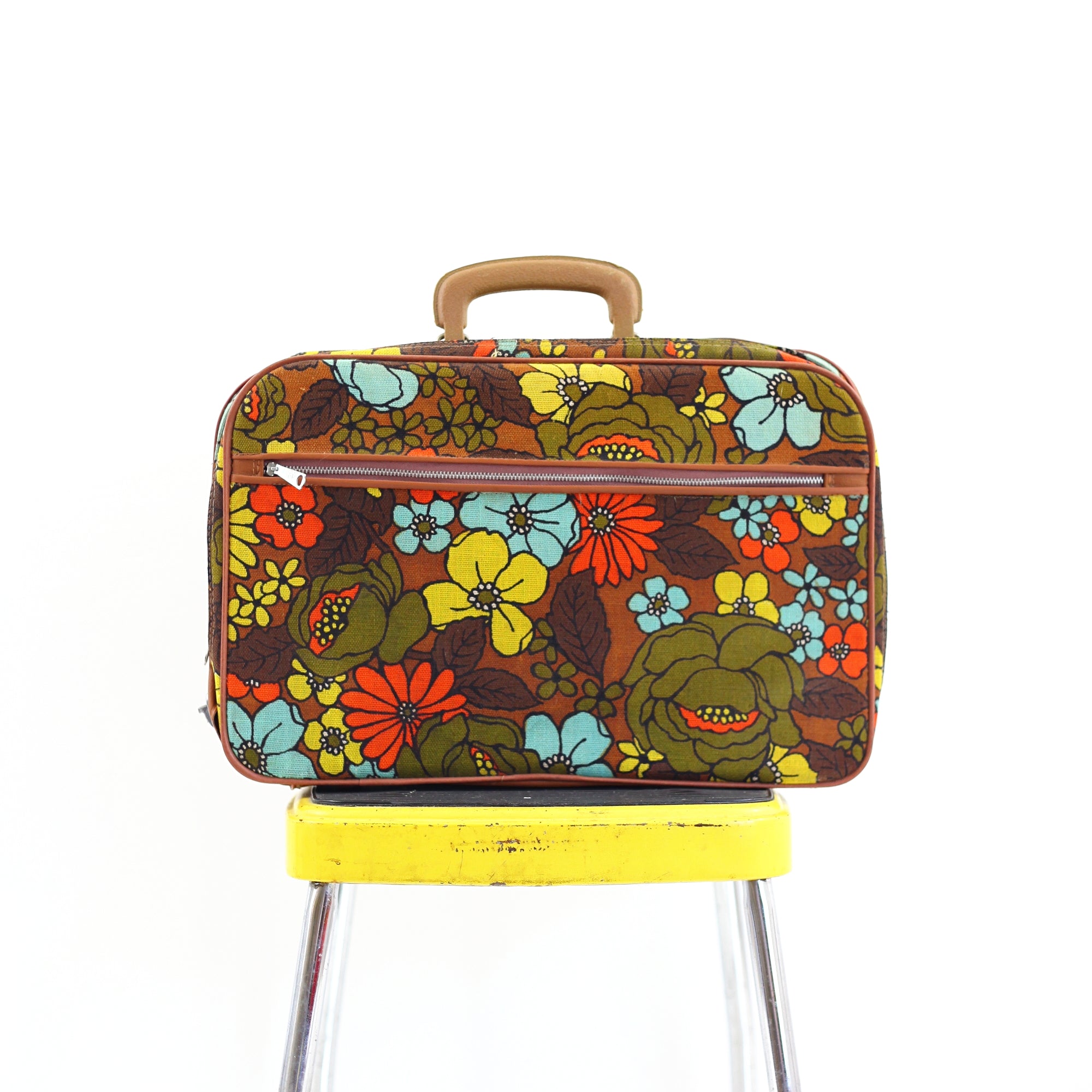 SOLD - Vintage Flower Power Fabric Suitcase – Wise Apple Vintage