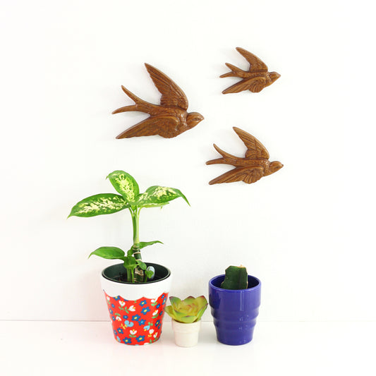 SOLD - Vintage Faux Bois Birds Wall Decor by Burwood