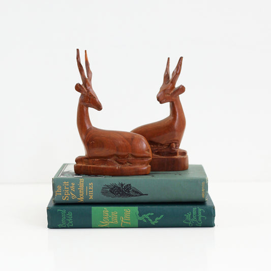 SOLD - Vintage Carved Wood Antelope Figurines