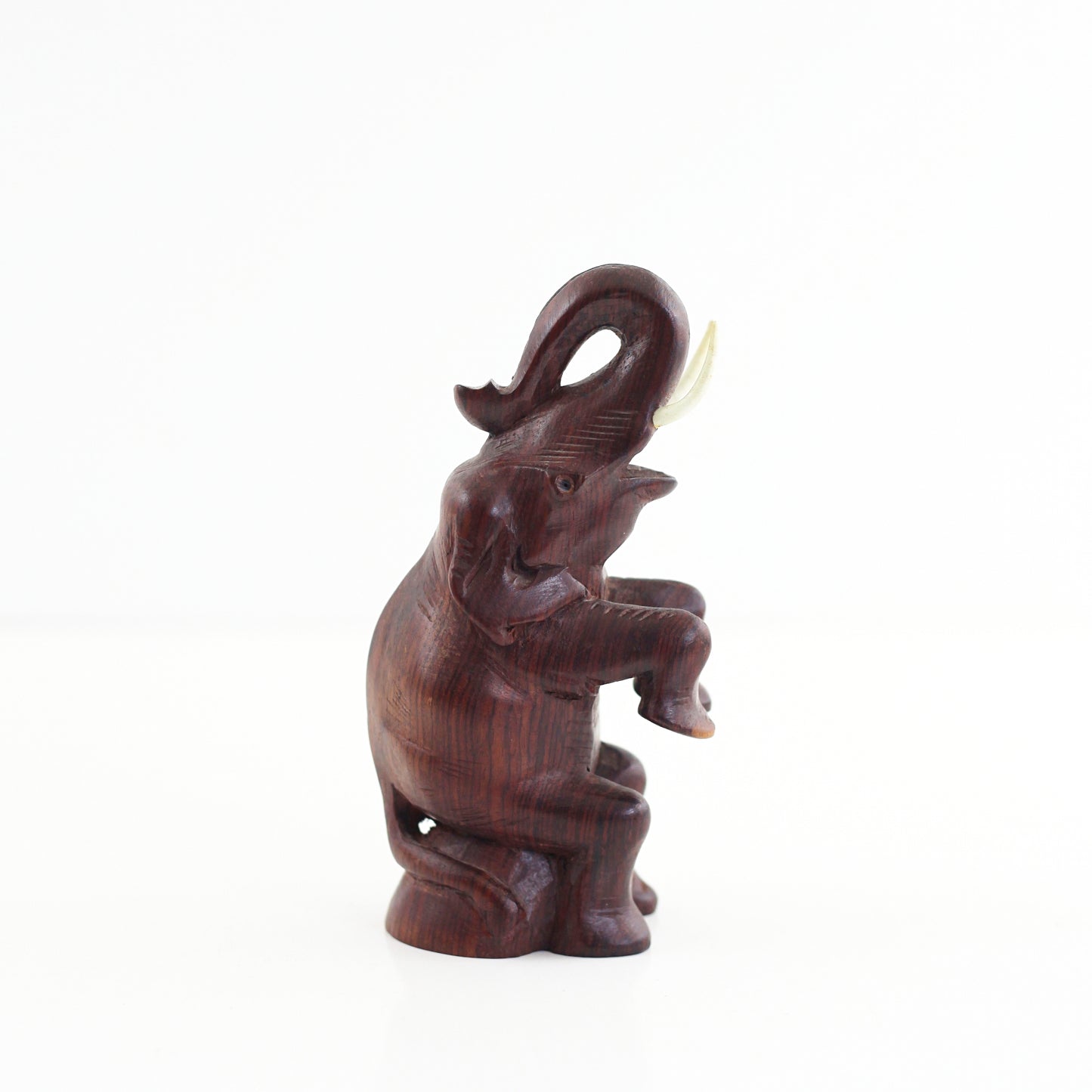 SOLD - Vintage Carved Wood Elephant Figurine