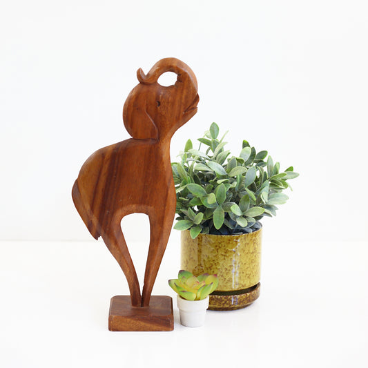 SOLD - Vintage Carved Wood Elephant Figurine