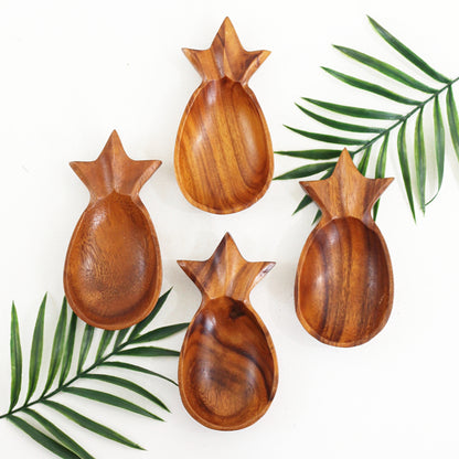 SOLD - Vintage Carved Wood Pineapple Bowls
