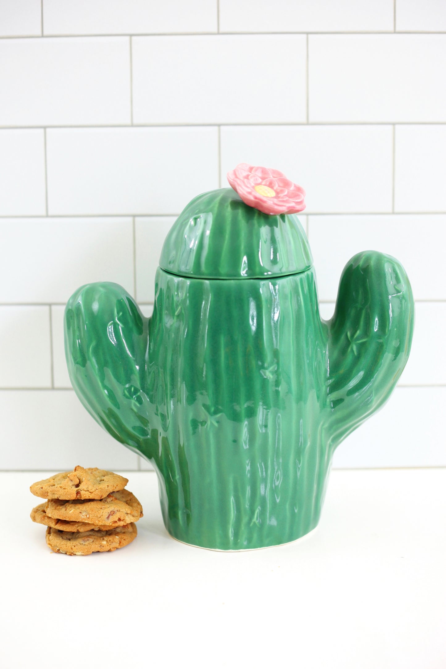 SOLD - Vintage Cactus Cookie Jar by Treasure Craft