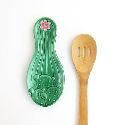 SOLD - Vintage Ceramic Cactus Spoon Rest
