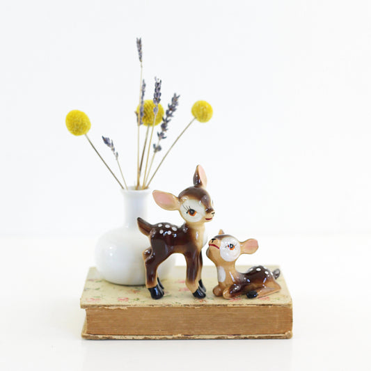 SOLD - Vintage Ceramic Fawn Figurines