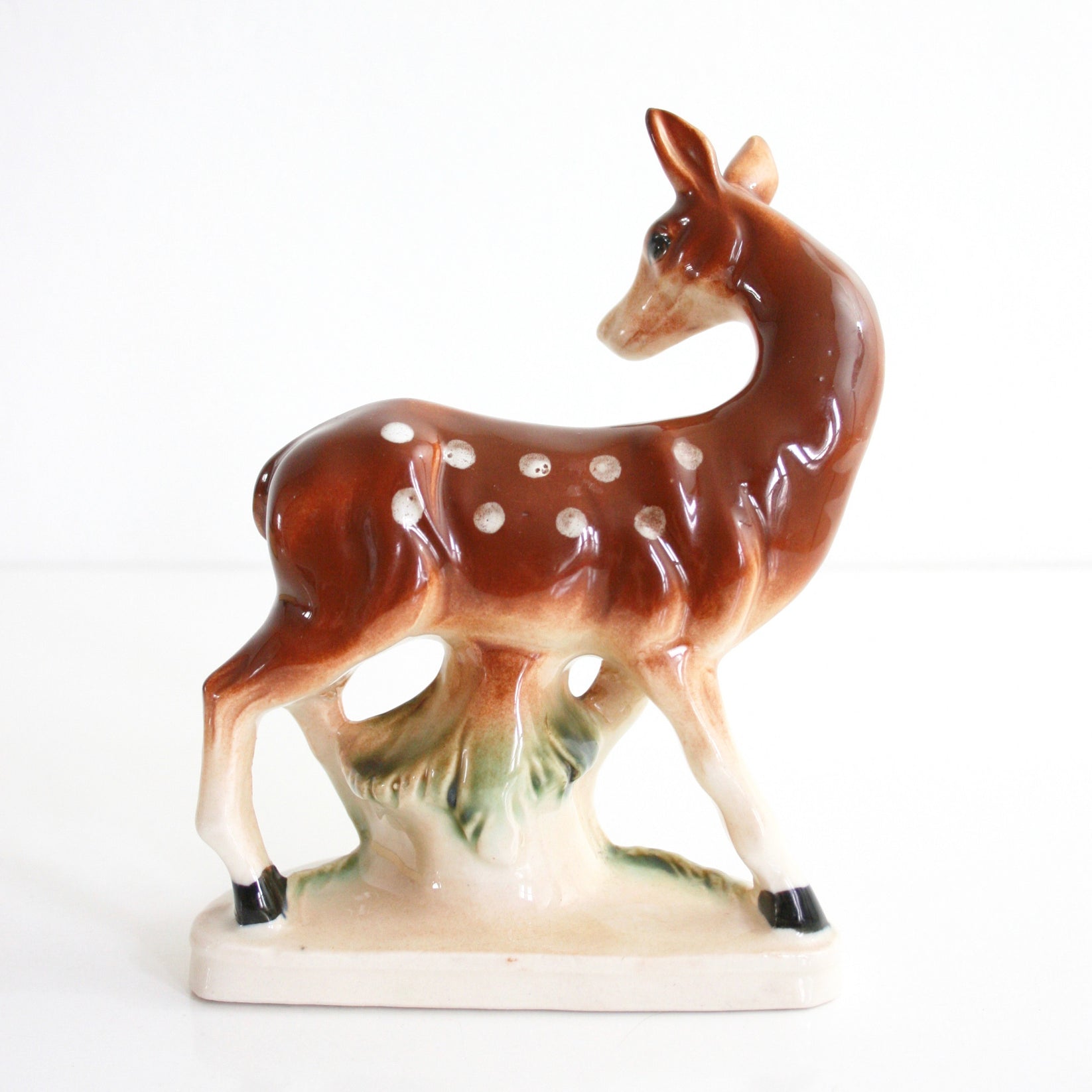 SOLD Vintage Ceramic Deer Figurine from Japan Wise Apple Vintage