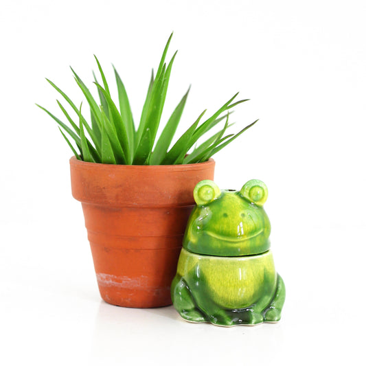 SOLD - Vintage Ceramic Frog Incense Burner