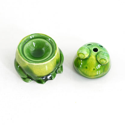 SOLD - Vintage Ceramic Frog Incense Burner