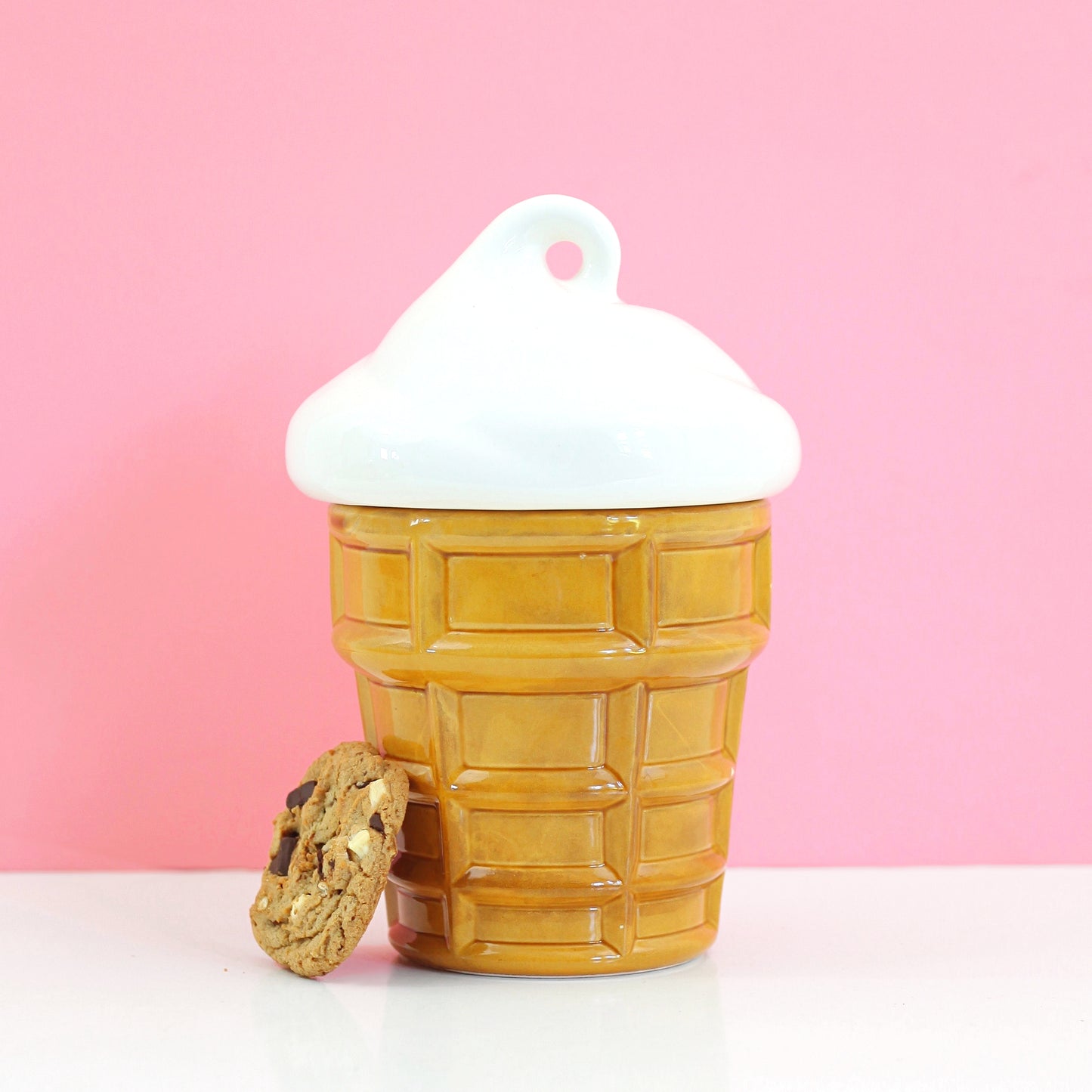 SOLD - Vintage Ceramic Ice Cream Cone Cookie Jar