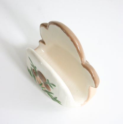 SOLD - Vintage Ceramic Mushroom Napkin Holder / Mid Century Mushroom Letter Holder
