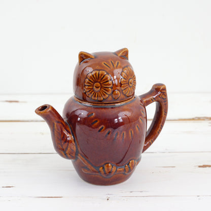 SOLD - Vintage Ceramic Owl 12 Ounce Teapot