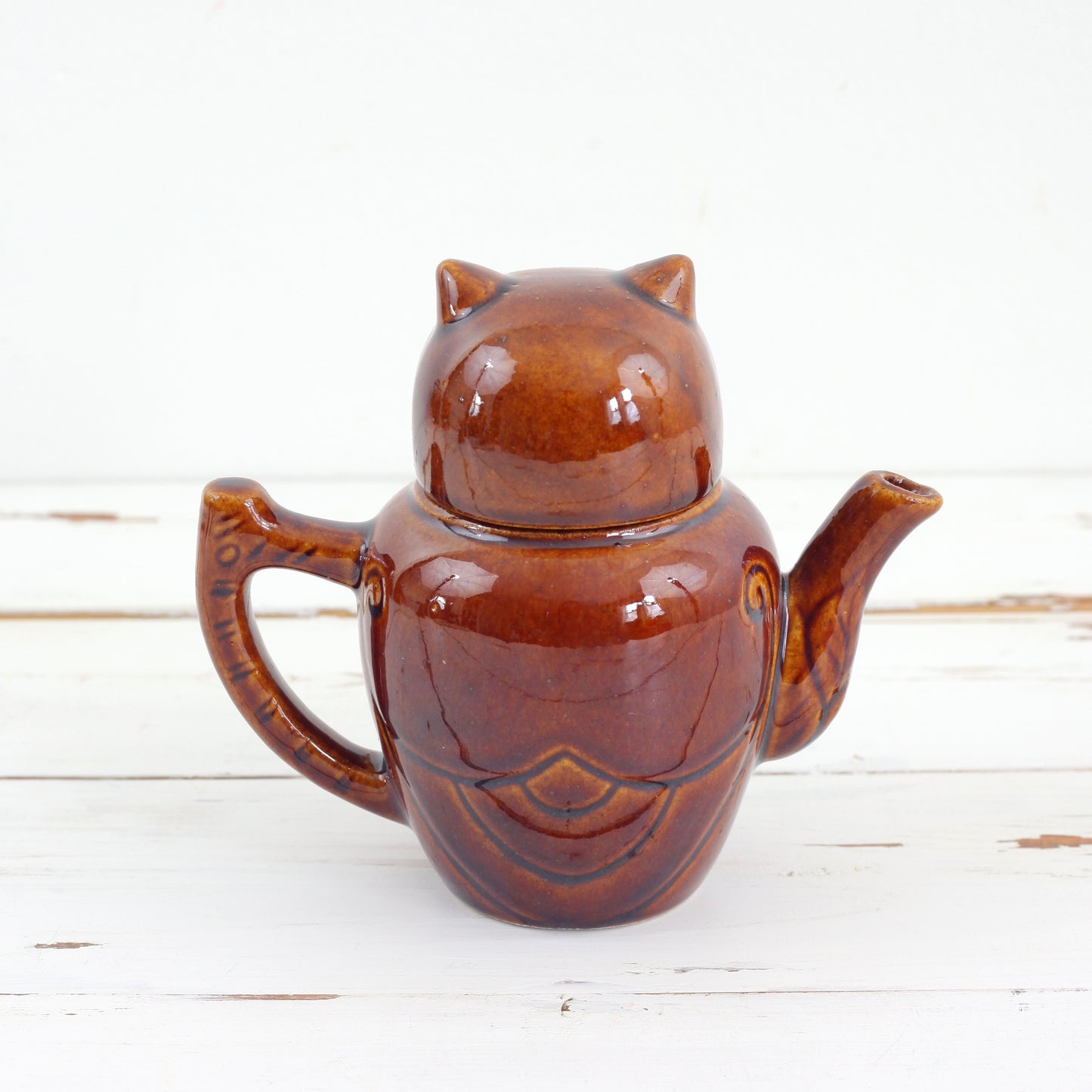 SOLD - Vintage Ceramic Owl 12 Ounce Teapot
