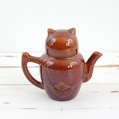 SOLD - Vintage Ceramic Owl 12 Ounce Teapot