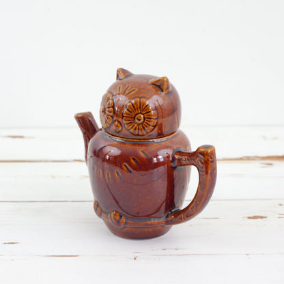 SOLD - Vintage Ceramic Owl 12 Ounce Teapot
