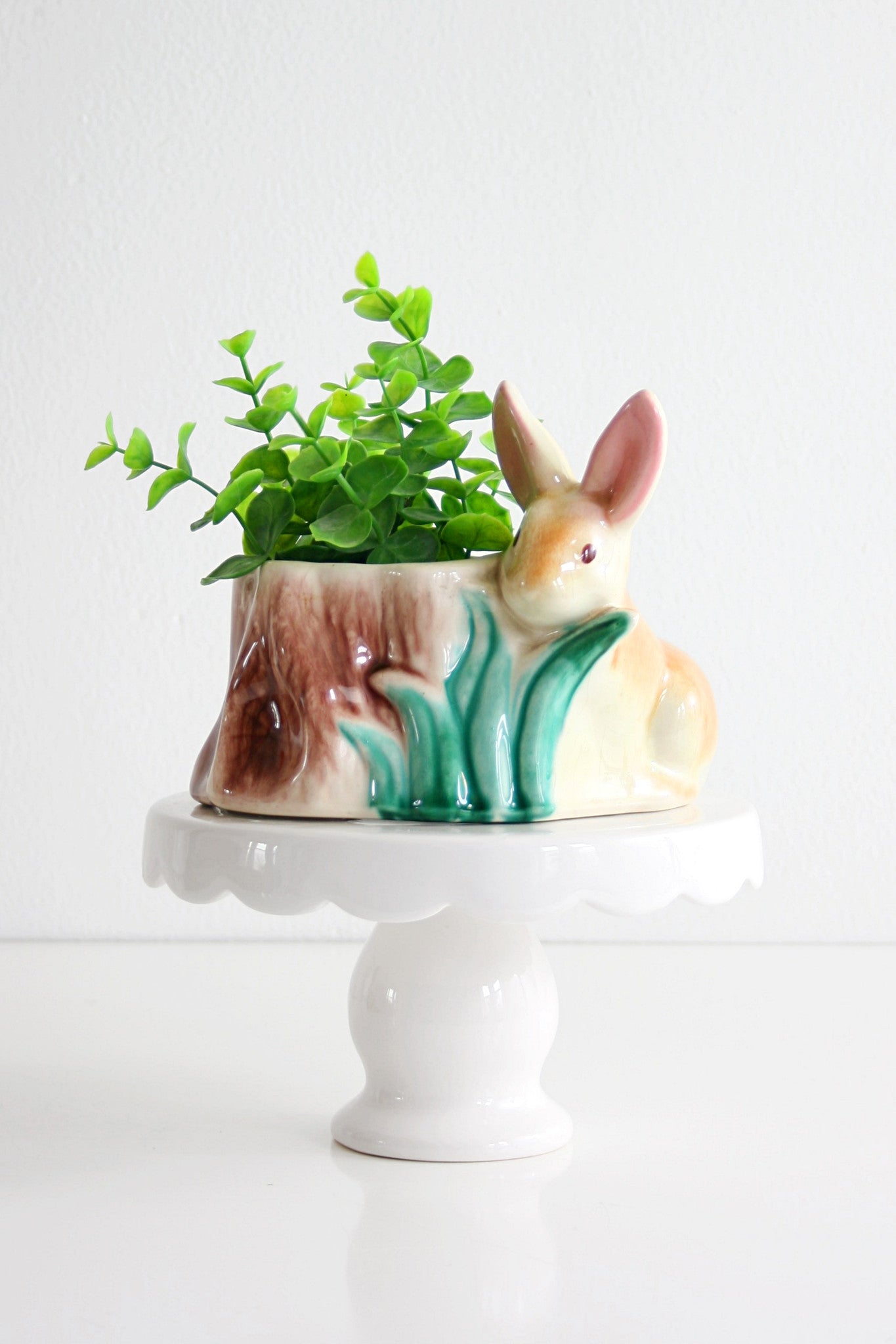 SOLD - Vintage Ceramic Rabbit Planter / Mid Century Bunny Planter