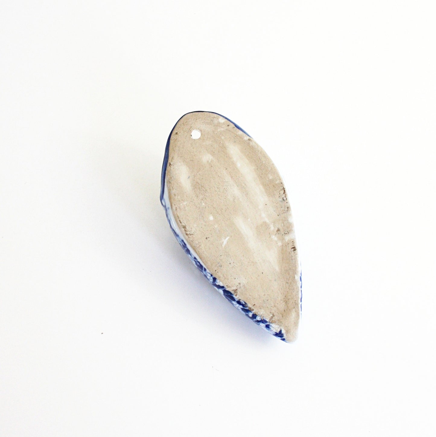 SOLD - Vintage Ceramic Cobalt Blue and White Calico Wall Pocket
