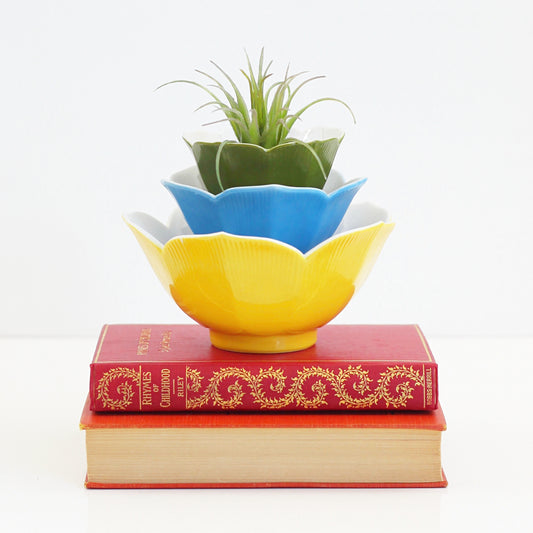SOLD - Colorful Vintage Lotus Bowls