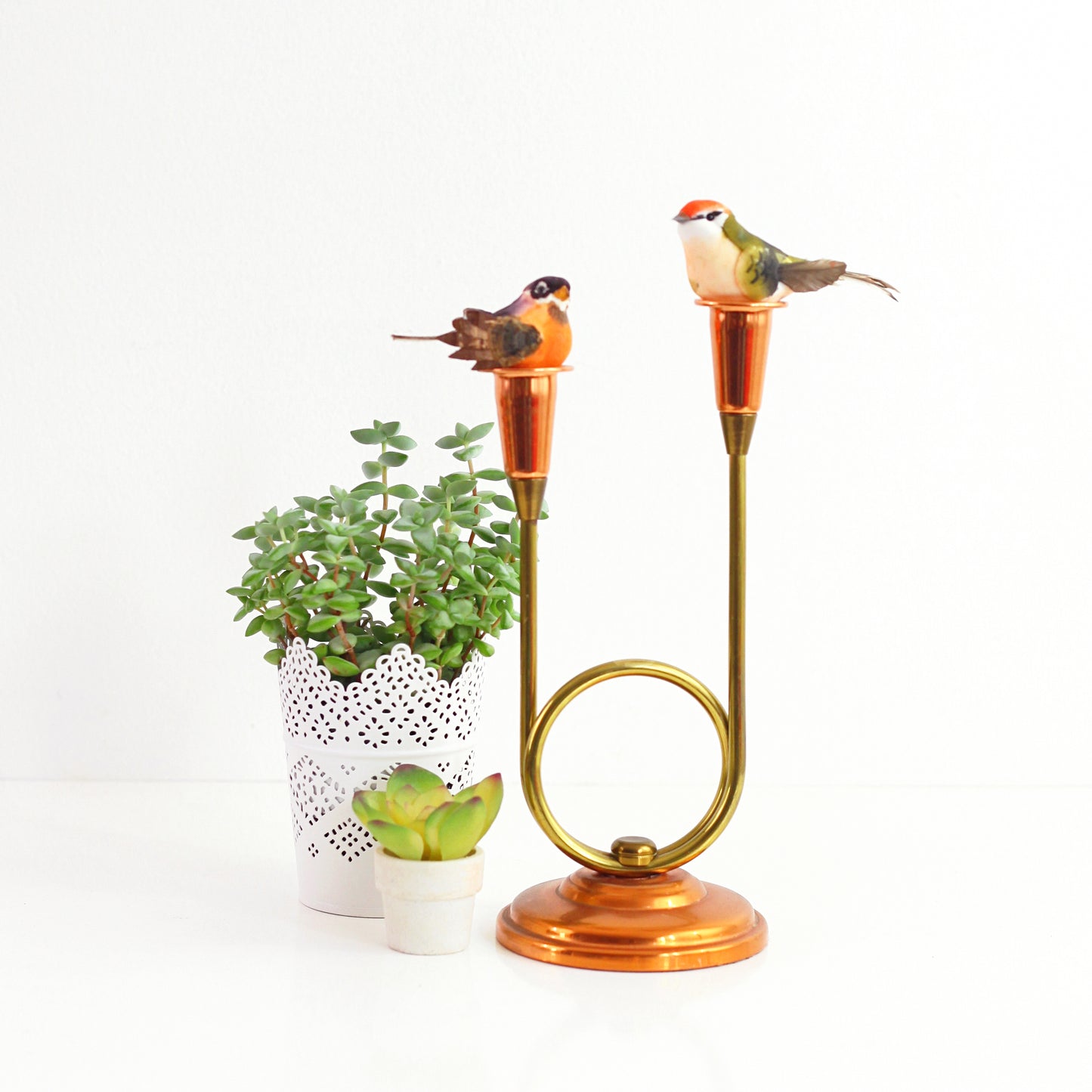 SOLD - Copper and Brass Candlestick Holder by Coppercraft Guild
