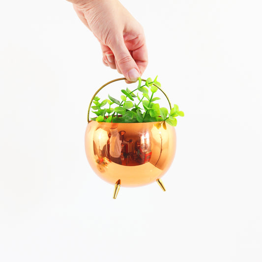 SOLD - Vintage Copper Footed Planter by Coppercraft Guild