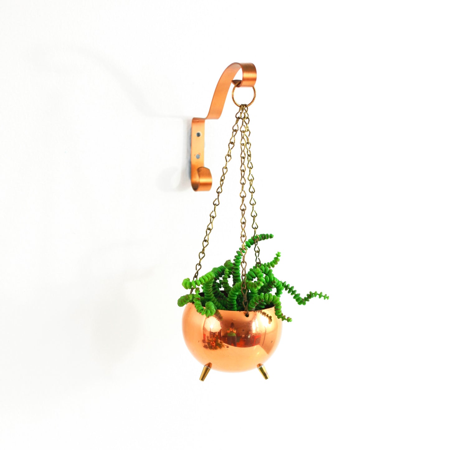 SOLD - Vintage Hanging Footed Copper Planter by Coppercraft Guild