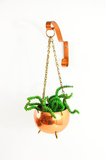 SOLD - Vintage Hanging Footed Copper Planter by Coppercraft Guild