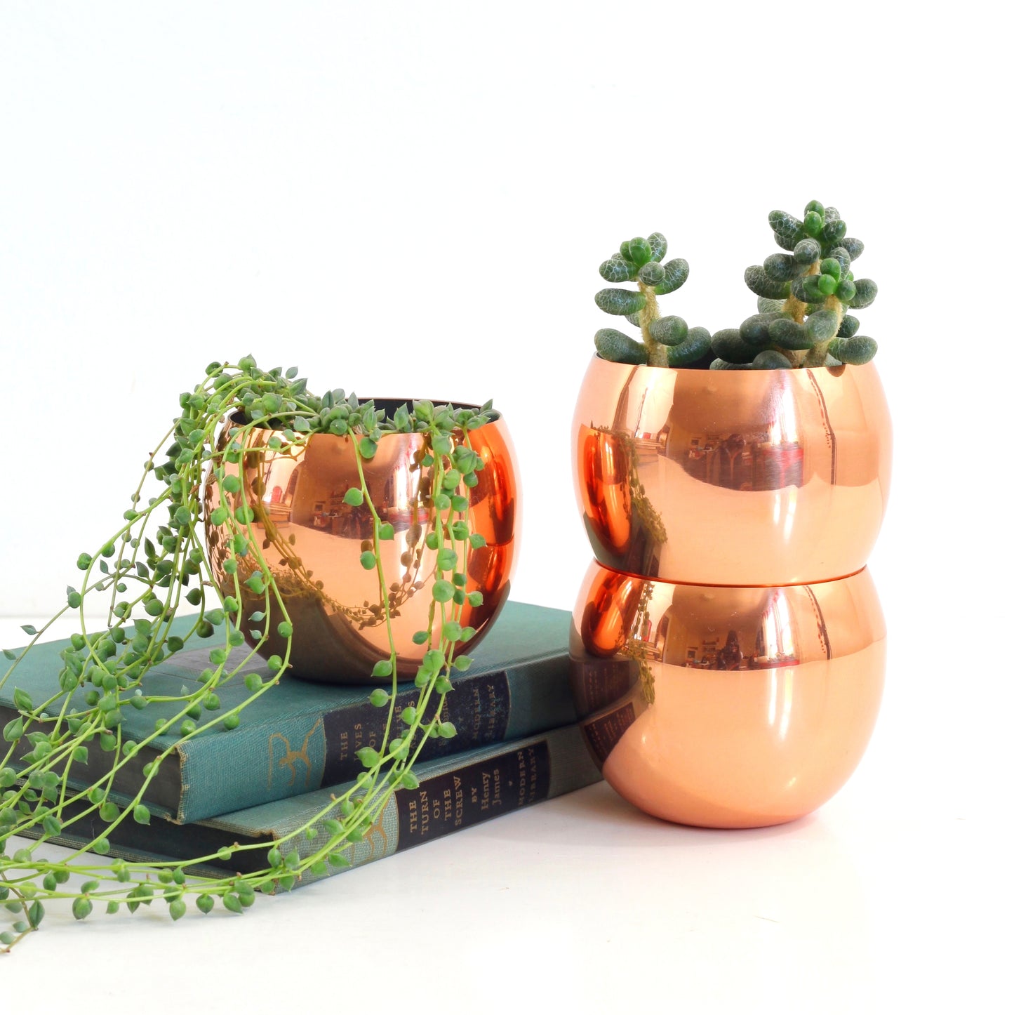 SOLD - Mid Century Copper Roly Poly Tumblers by Coppercraft Guild