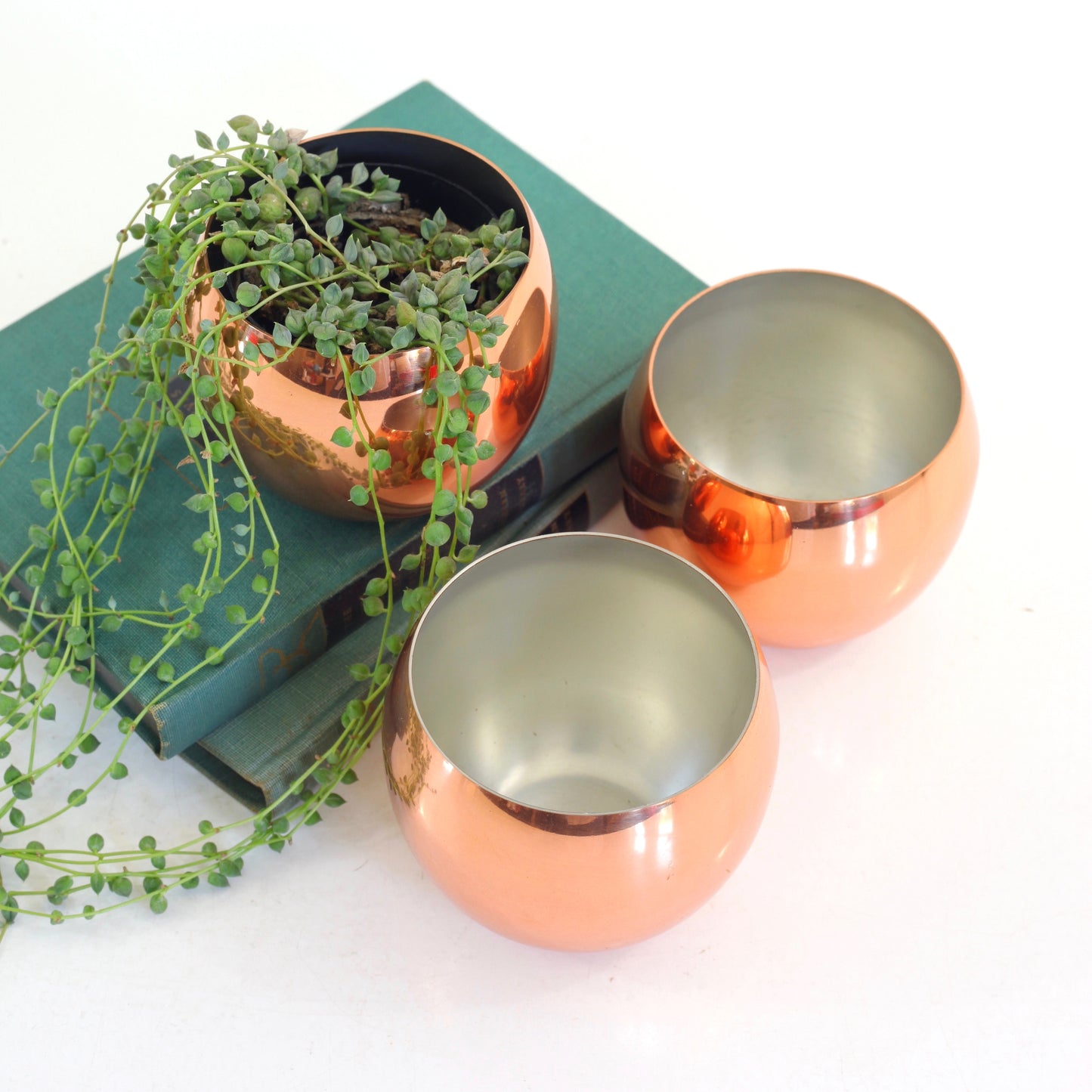 SOLD - Mid Century Copper Roly Poly Tumblers by Coppercraft Guild