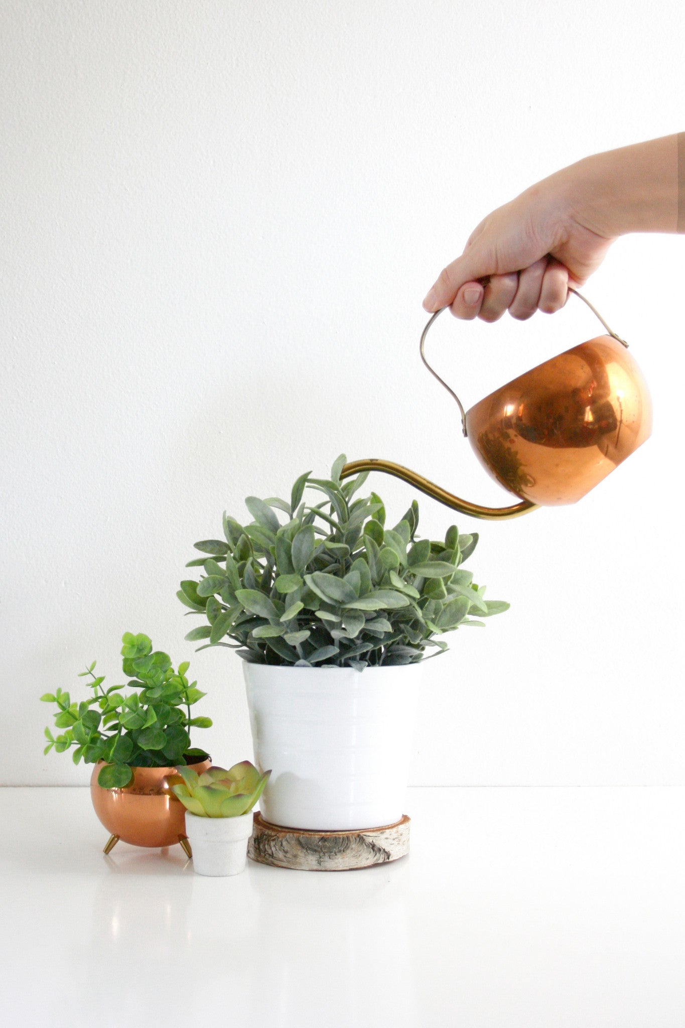 SOLD - Vintage Copper Watering Can by Coppercraft Guild / Mid Century Copper and Brass Watering Can