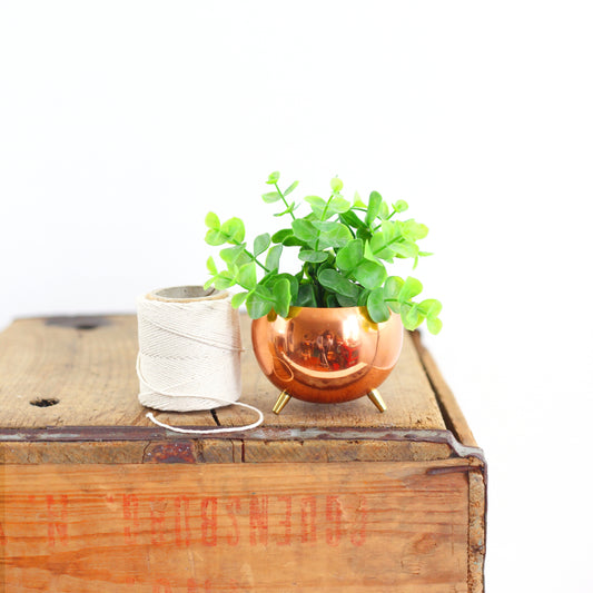 SOLD - Vintage Copper Footed Planter by Coppercraft Guild