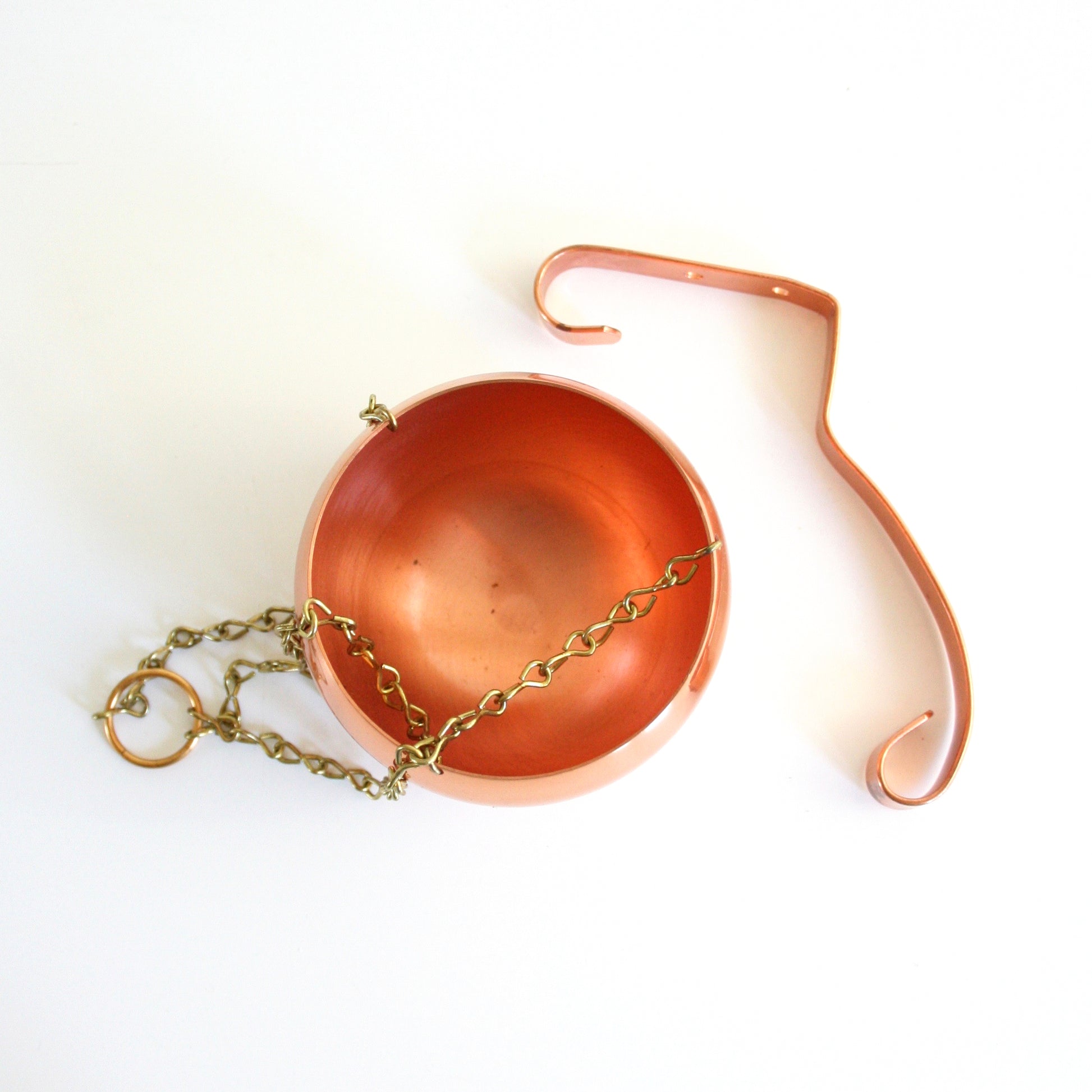 vintage copper hanging planter SOLD