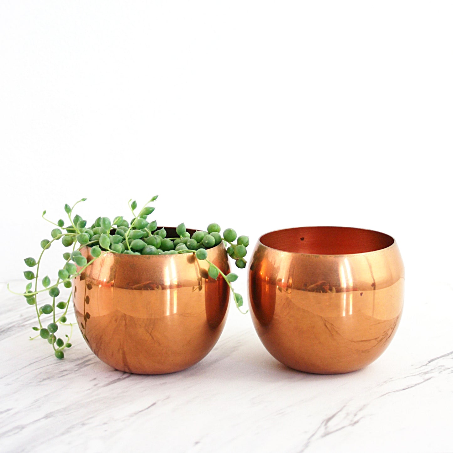 SOLD - Mid Century Modern Copper Planters by Coppercraft Guild