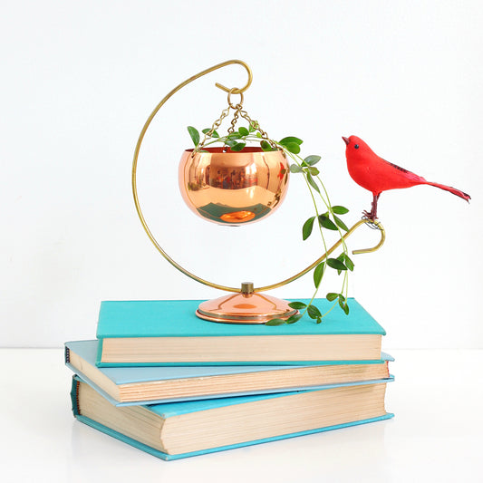 SOLD - Vintage Coppercraft Guild Hanging Planter with Stand