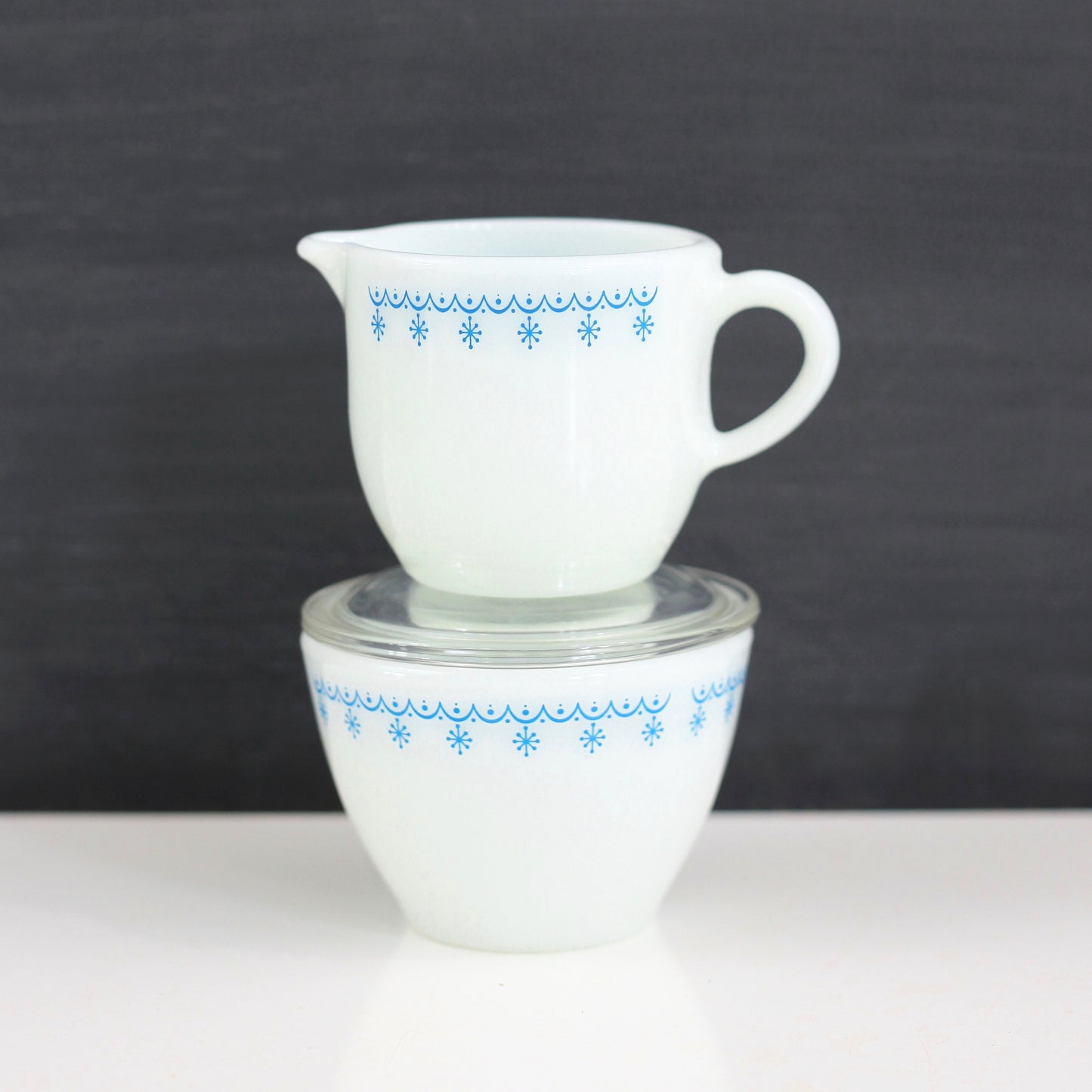 SOLD - Vintage Pyrex Garland Cream & Sugar Set