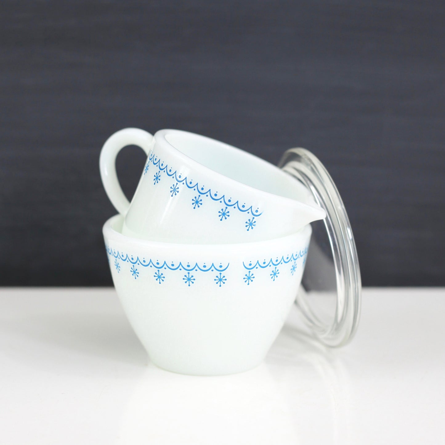 SOLD - Vintage Pyrex Garland Cream & Sugar Set