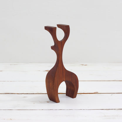SOLD - Danish Modern Carved Wood Reindeer