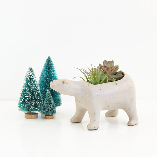 SOLD - Mid Century David Stewart Lion's Valley Polar Bear Planter