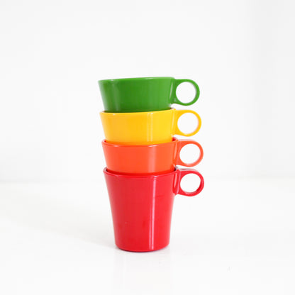 SOLD - Mid Century Deka Rainbow Stacking Mugs